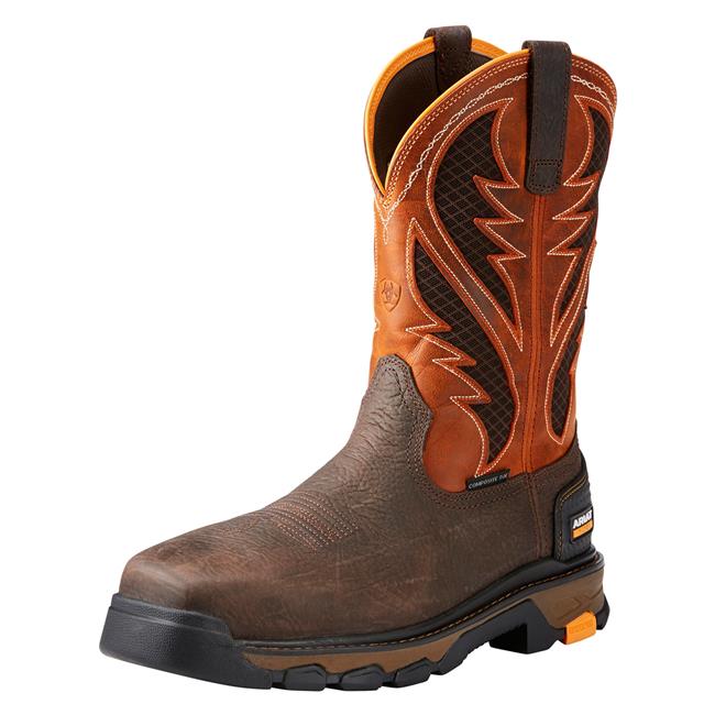 Ariat Bruin Brown/Sassy Orange Intrepid VentTEK Composite Toe Work Boots