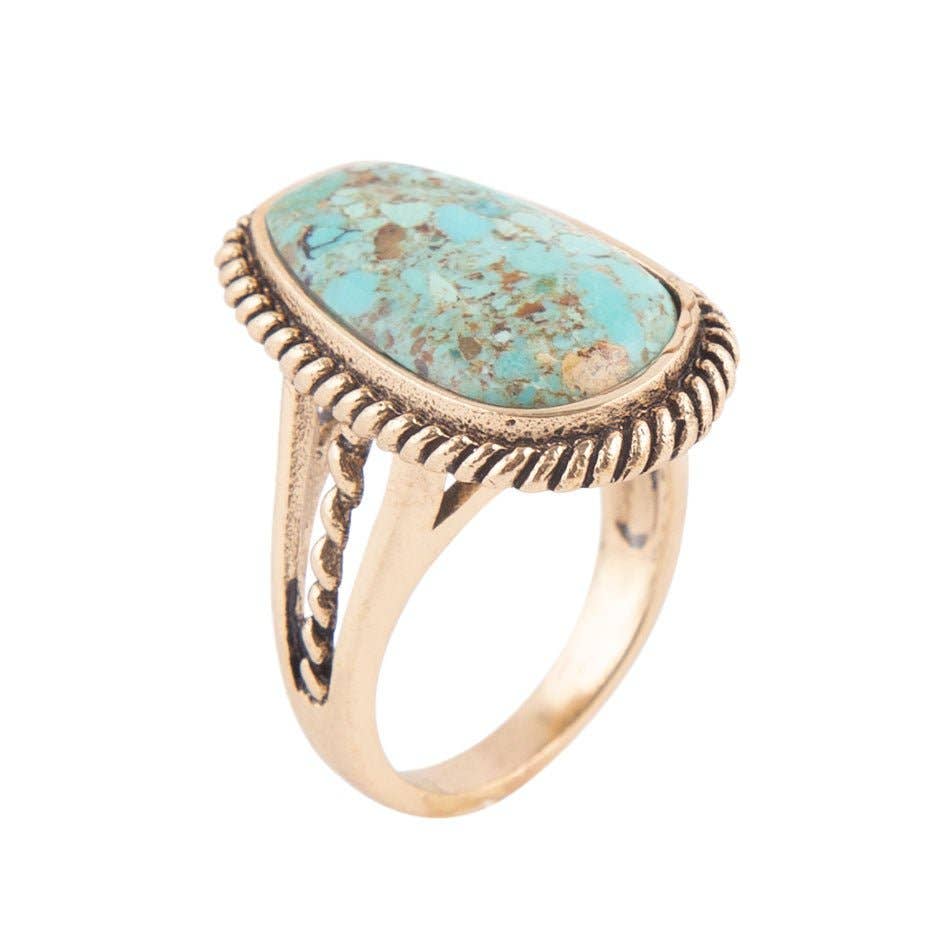 Barse Roped Turquoise Ring