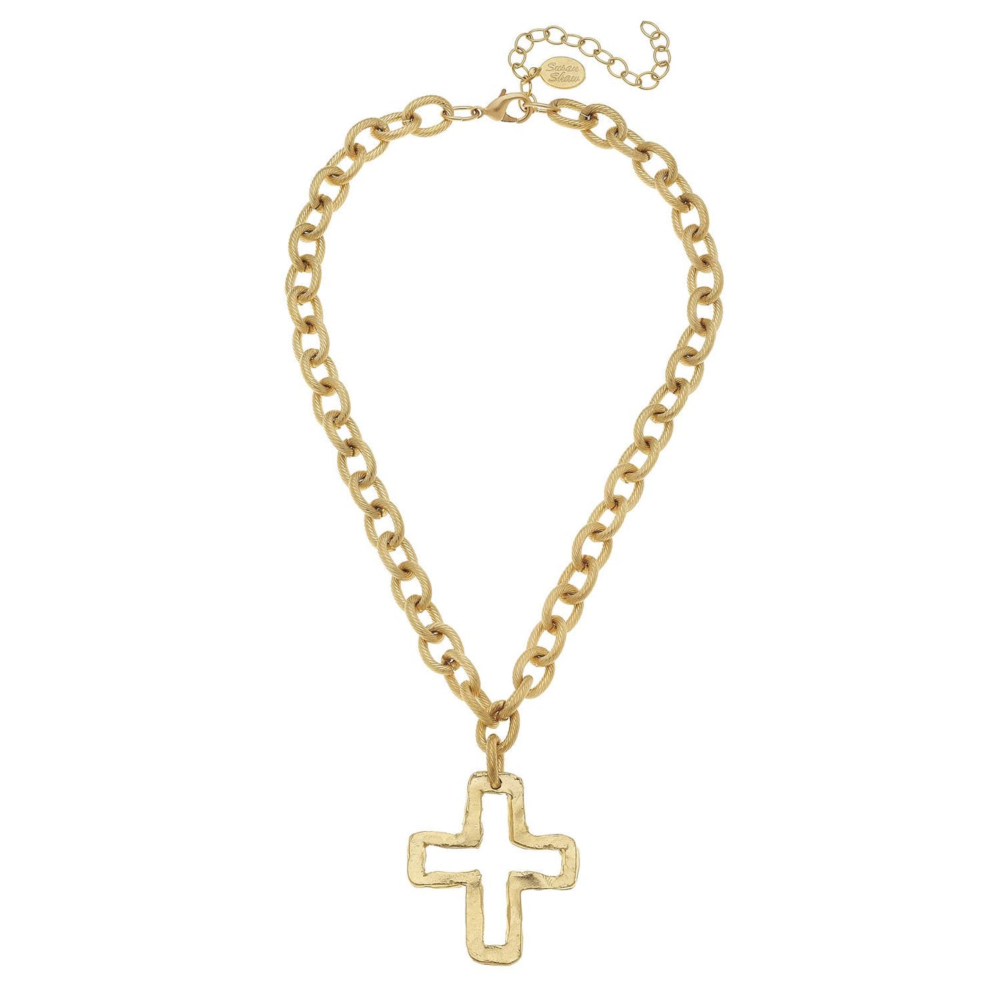 Susan Shaw Gold Open Cross Necklace