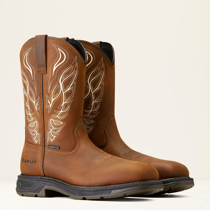 Ariat Distressed Brown WorkHog XT Phoenix Carbon Toe Work Boots