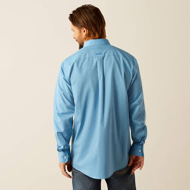 Ariat Blue Wrinkle Free Solid Classic Fit Shirt