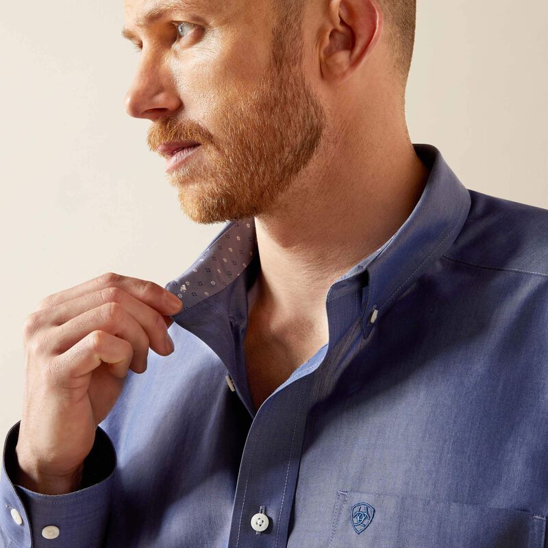 Ariat Wrinkle Free Solid Pinpoint Oxford Shirt