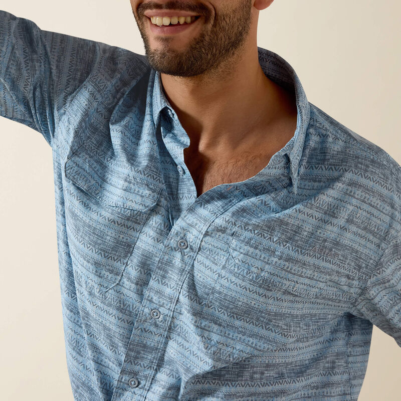 Ariat Blissful Blue Printed VentTEK Outbound Classic Fit Shirt