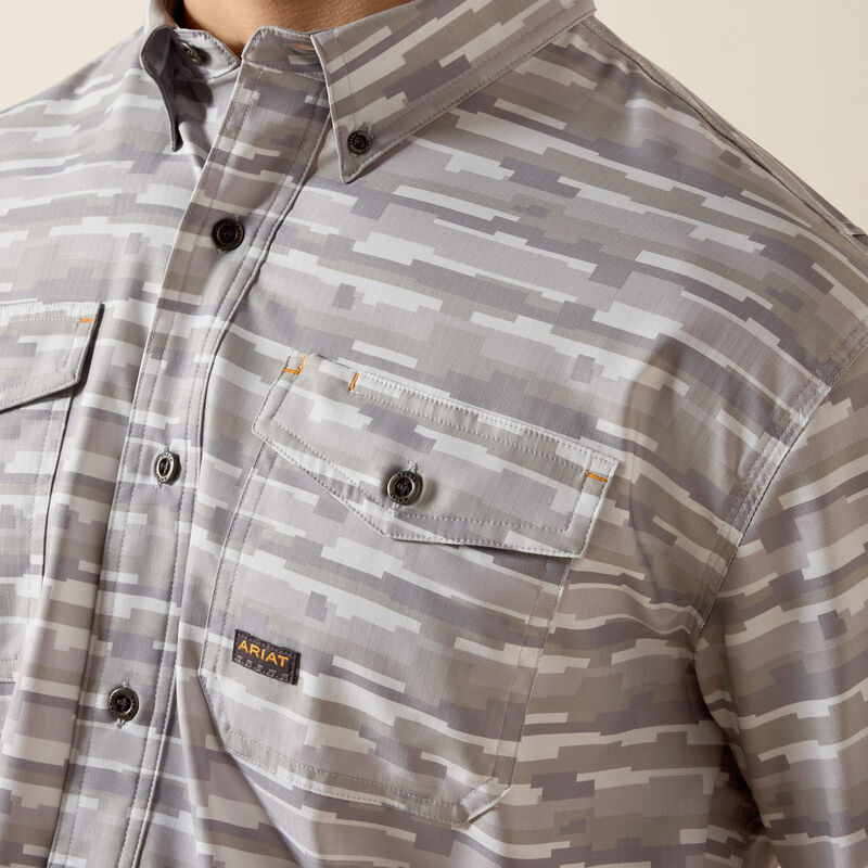 Ariat Micro Chip Print Rebar Made Tough VentTEK DuraStretch Work Shirt