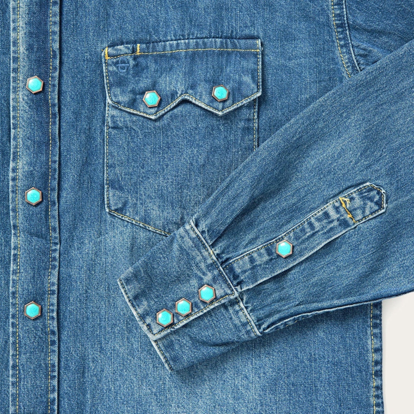 Stetson Turquoise Snap Denim Shirt