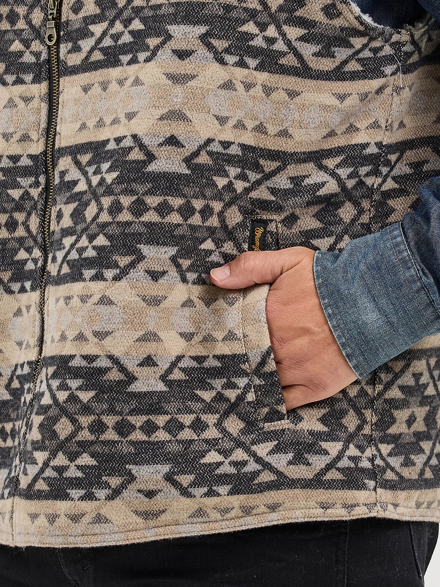 Wrangler Sherpa Lined Jacquard Vest