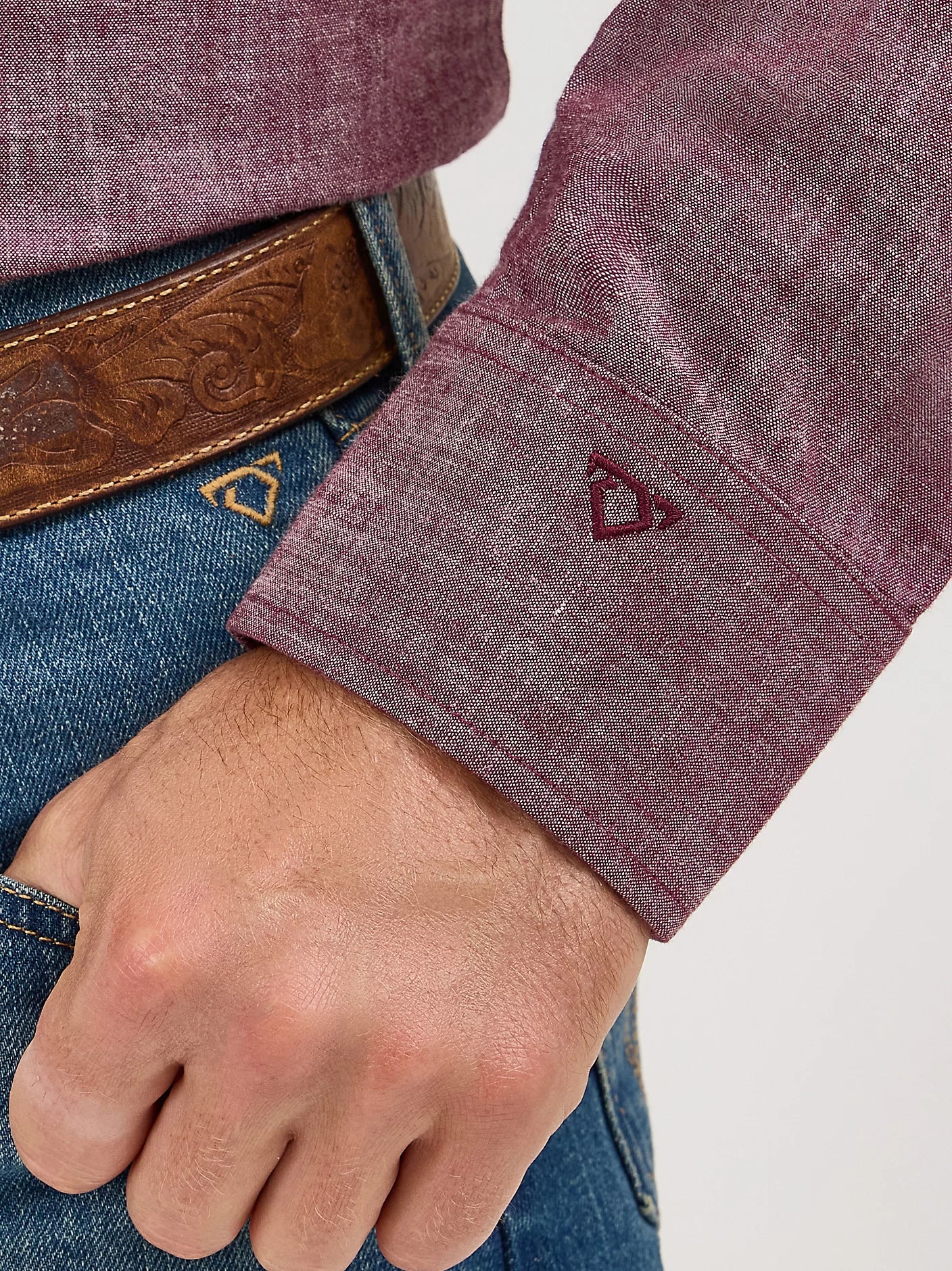 Wrangler Cody Johnson Burgundy Western Snap Shirt