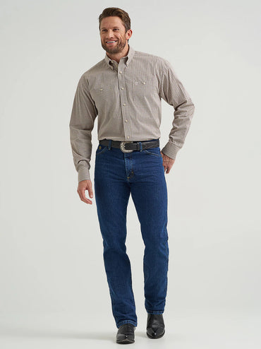 Wrangler George Strait Nouveau Brown Button Down Shirt