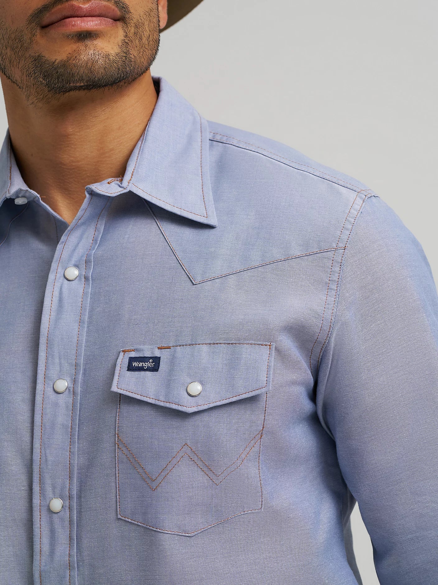 Wrangler Cowboy Cut® Long Sleeve Western Snap Chambray Work Shirt