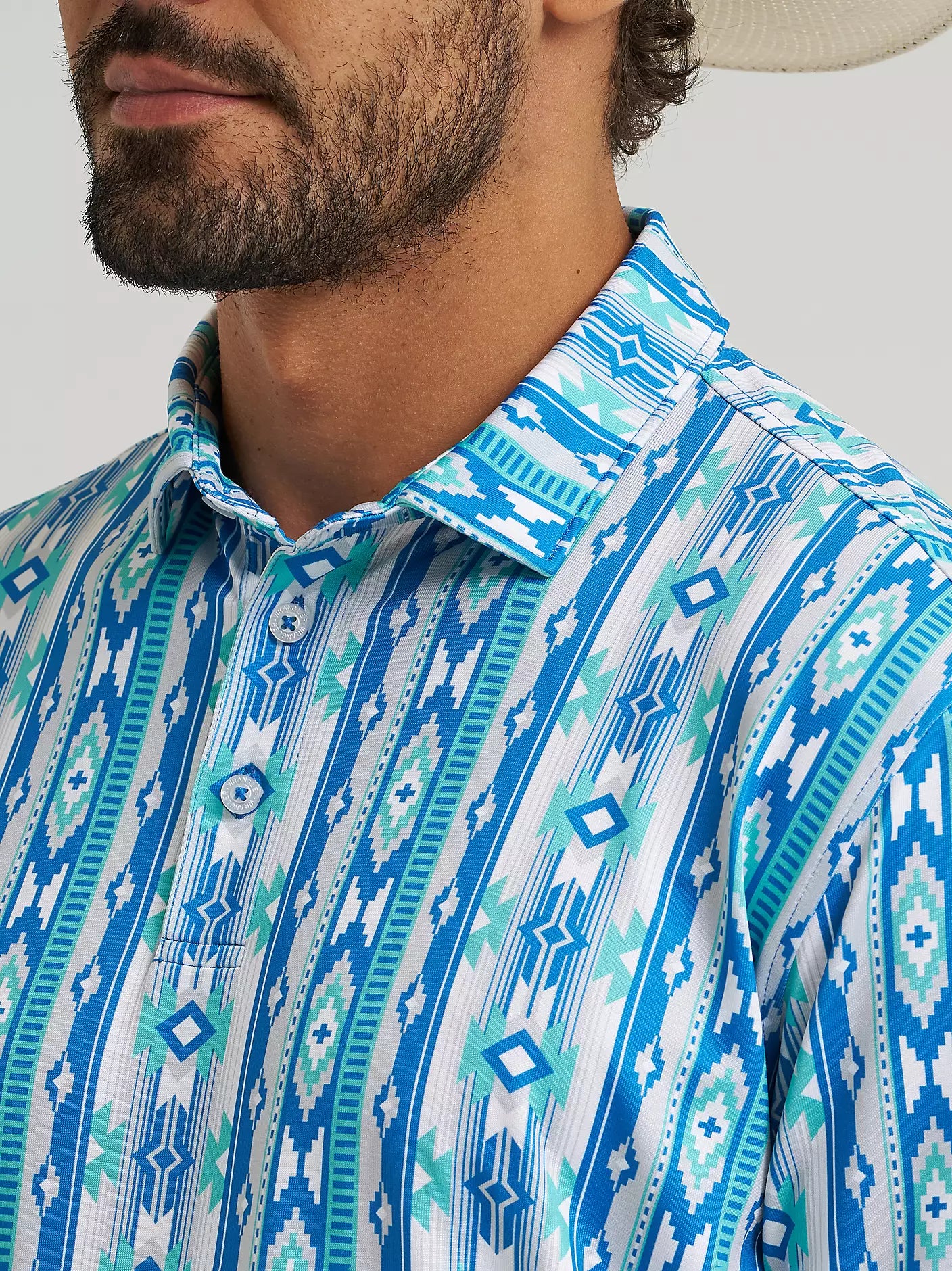 Wrangler Checotah Turquoise All Terrain Gear Performance Polo Shirt