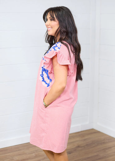 Layerz Clothing - The Red Gingnam Wren Dress