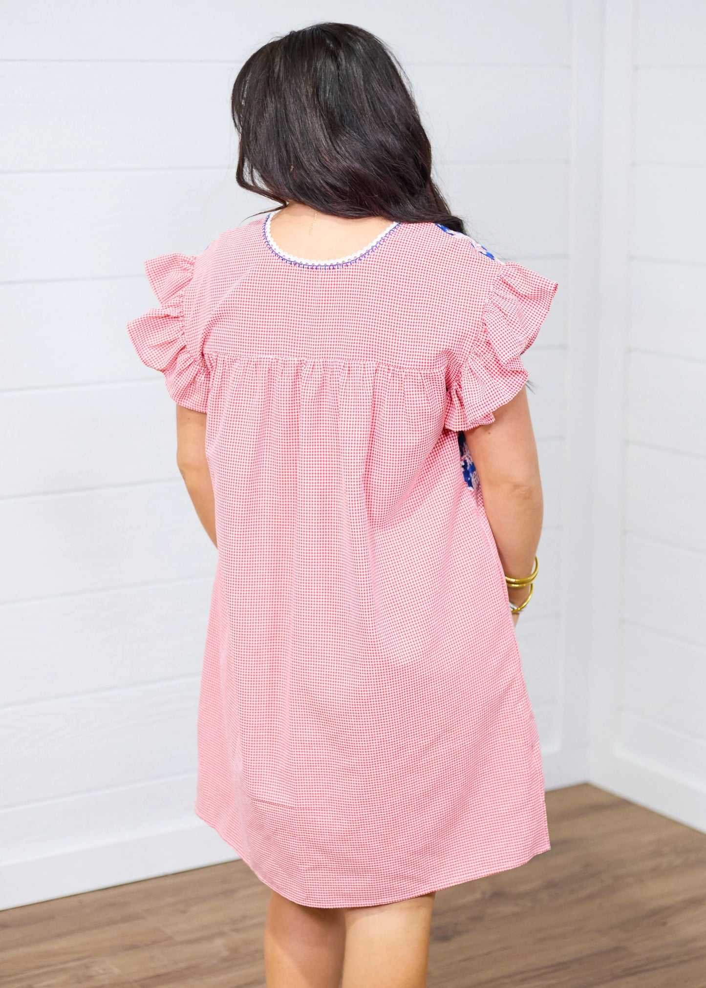 Layerz Clothing - The Red Gingnam Wren Dress