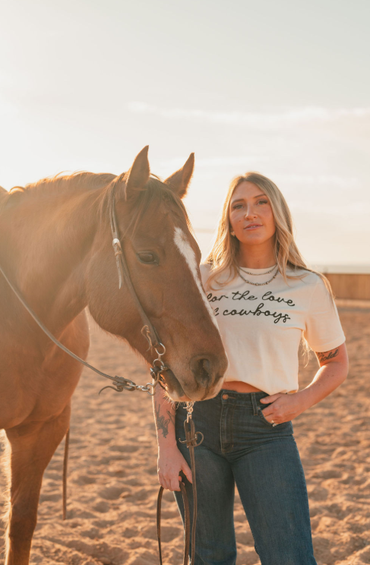 Natural For the Love of Cowboys Tee