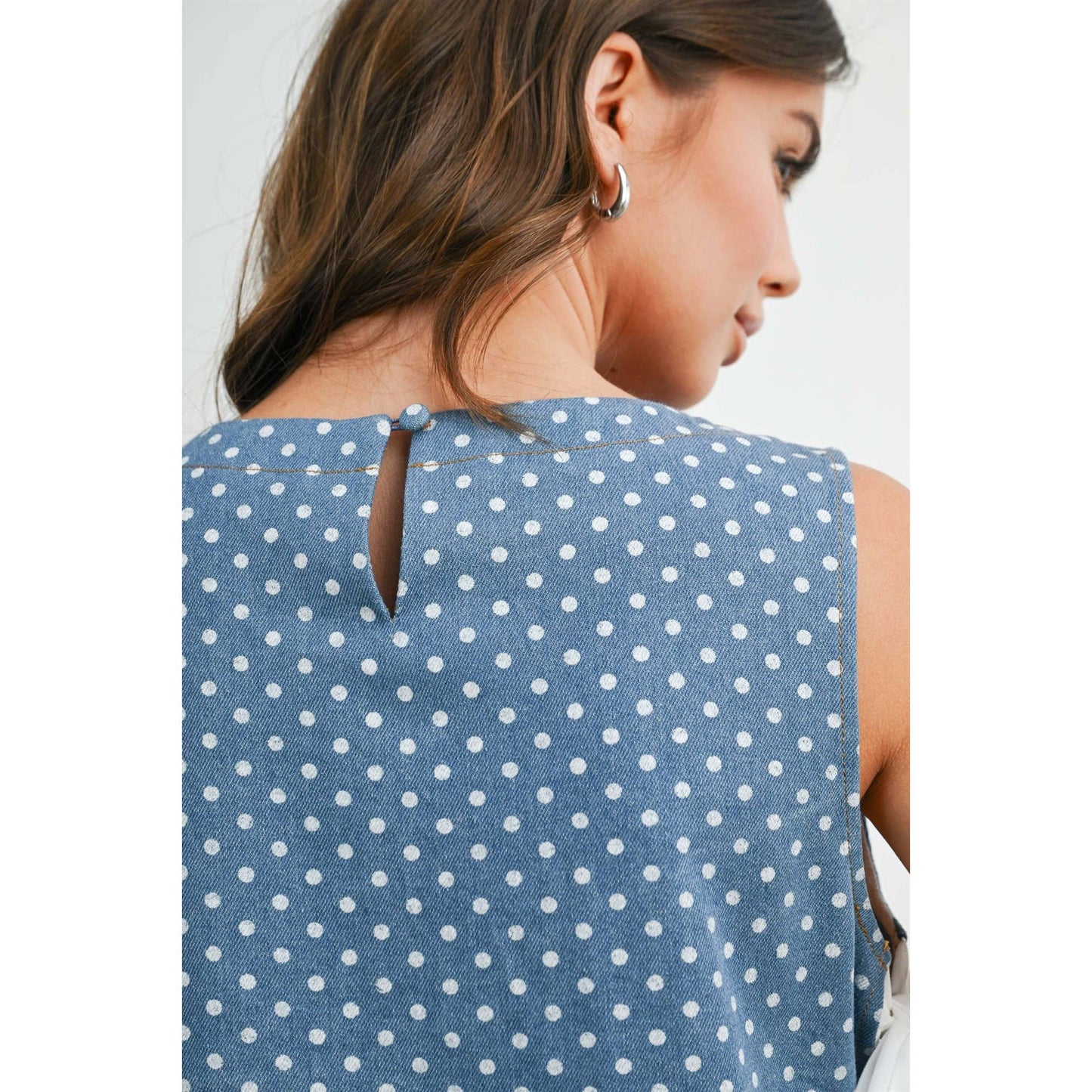 Blue Polka Dot Ruffle Dress