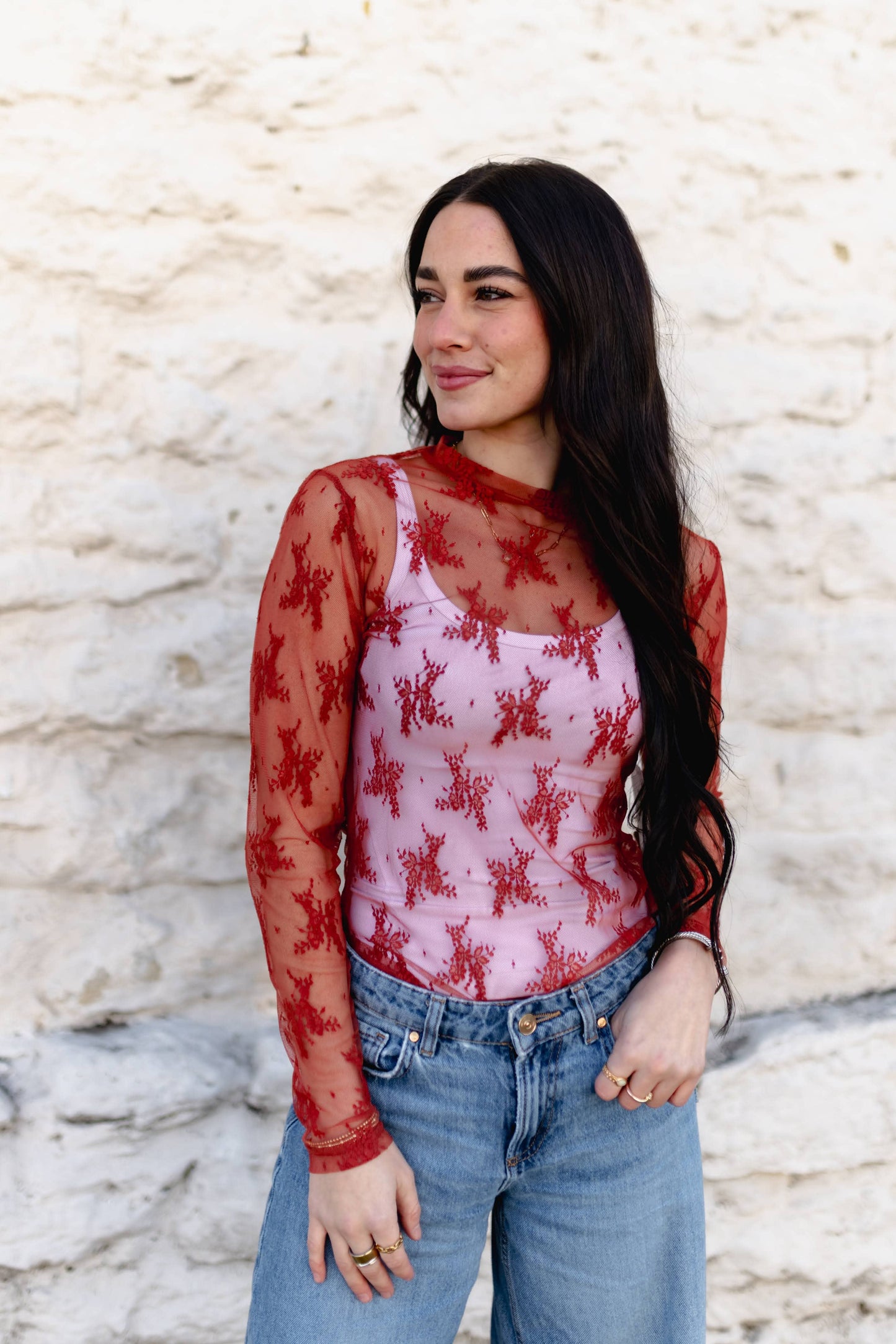 Lace Rust Top
