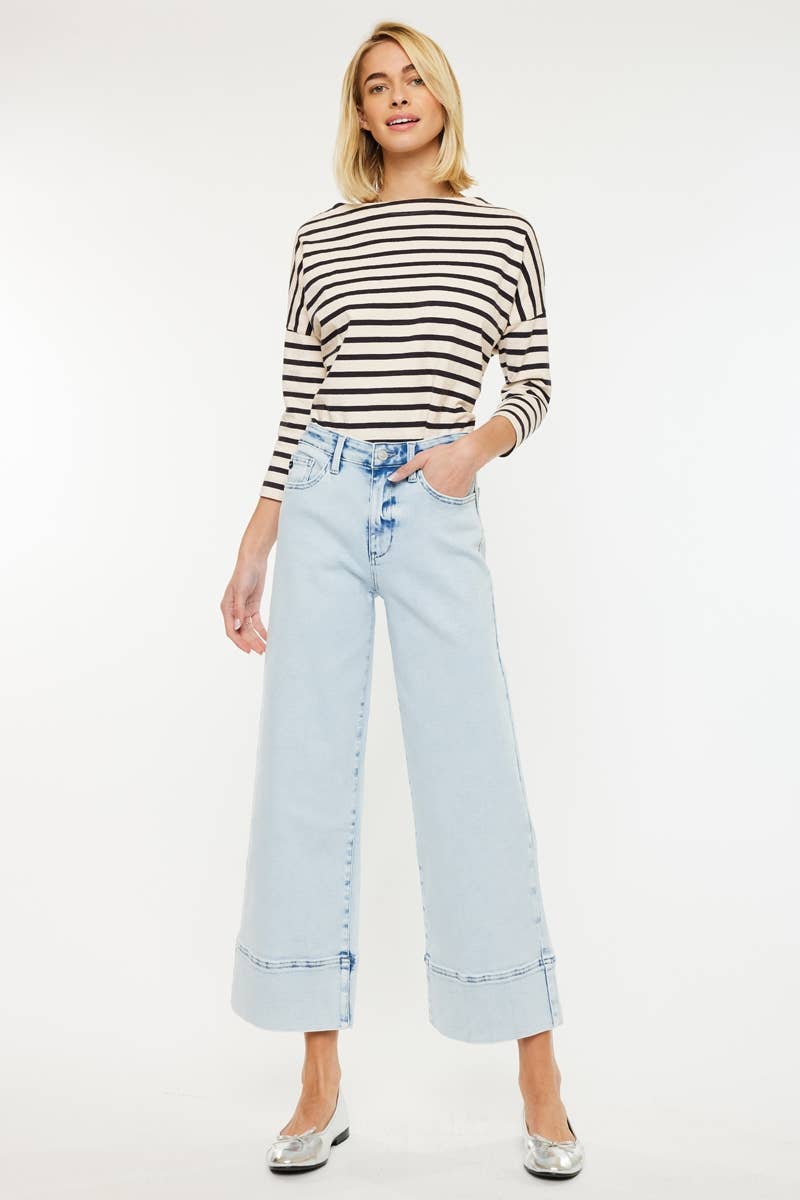 KanCan Kassie Essentials Cropped Wide Leg Jeans