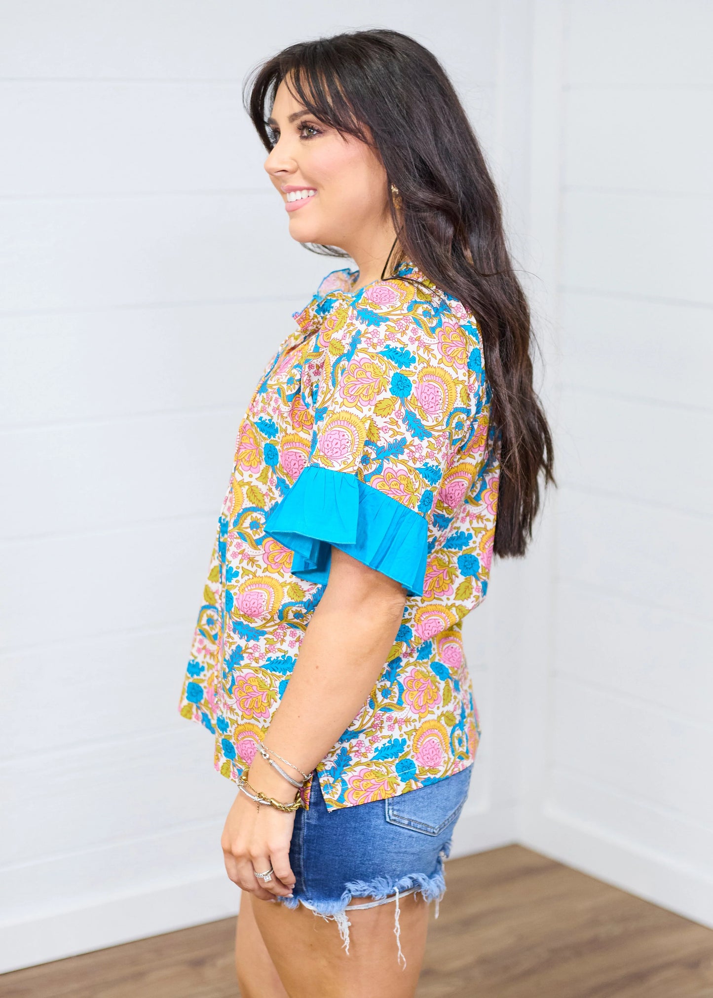 Layerz Clothing - The Multi Floral Bell Top