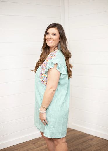 Layerz Clothing - The Green Stripe Wren Dress