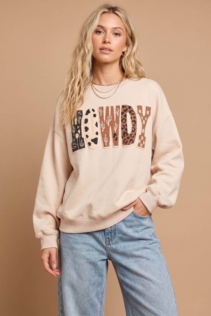 J.NNA The "Howdy" Multi-Pattern Graphic Sweatshirt