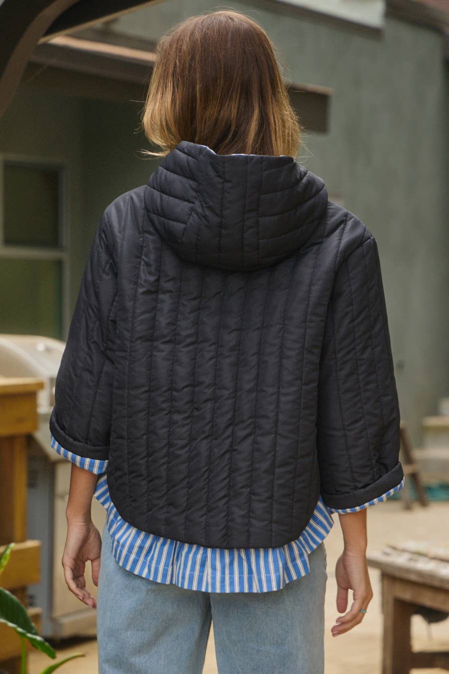 Quilted Puffed Hood Jacket