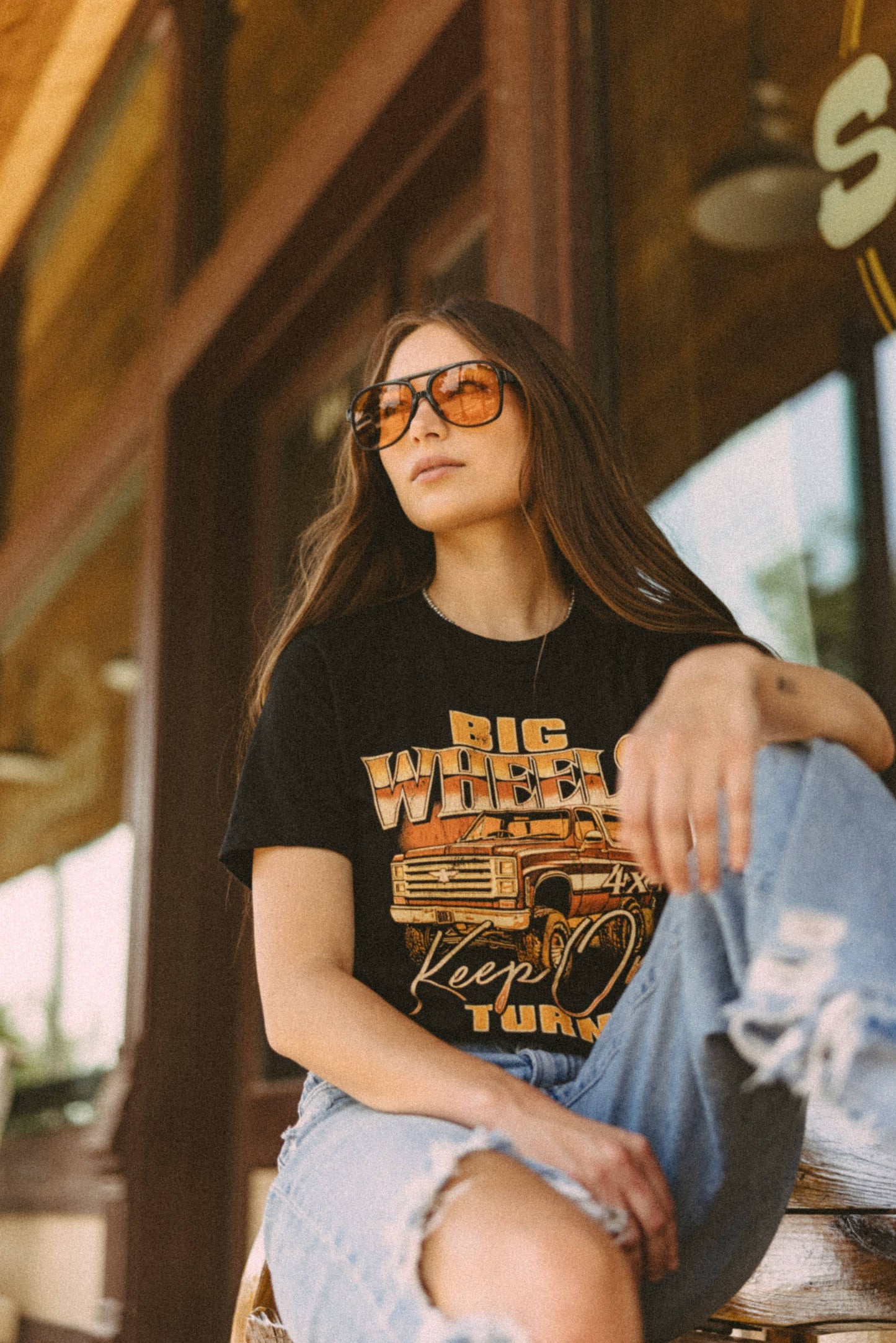 Black Big Wheels Tee