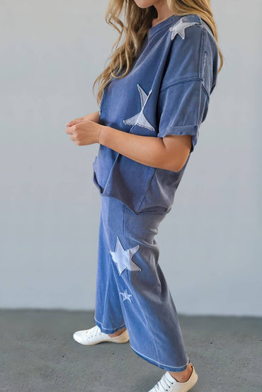 Light Wash Star Denim Outfit Set