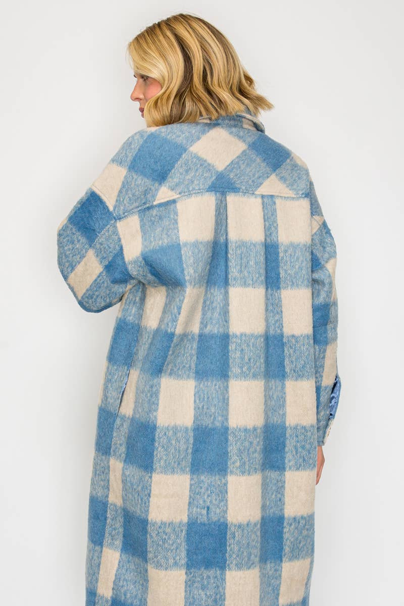 Serene Check Longline Coat