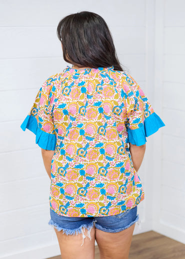 Layerz Clothing - The Multi Floral Bell Top