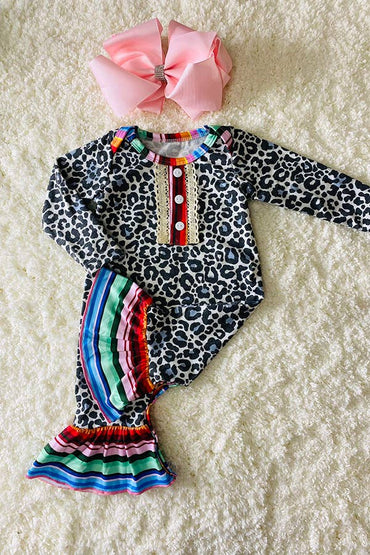 Leopard Long Sleeve Baby Romper
