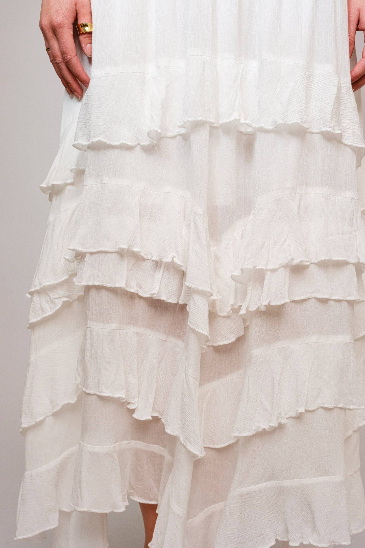 Crinkle Smocked Waist Maxi Skirt