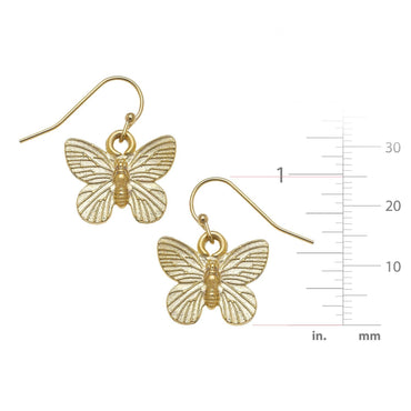 Susan Shaw Gold Butterfly Wire Earrings