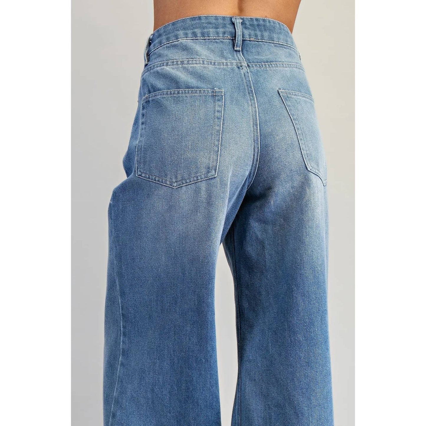 Mineral Washed Ruffle Hem Jeans