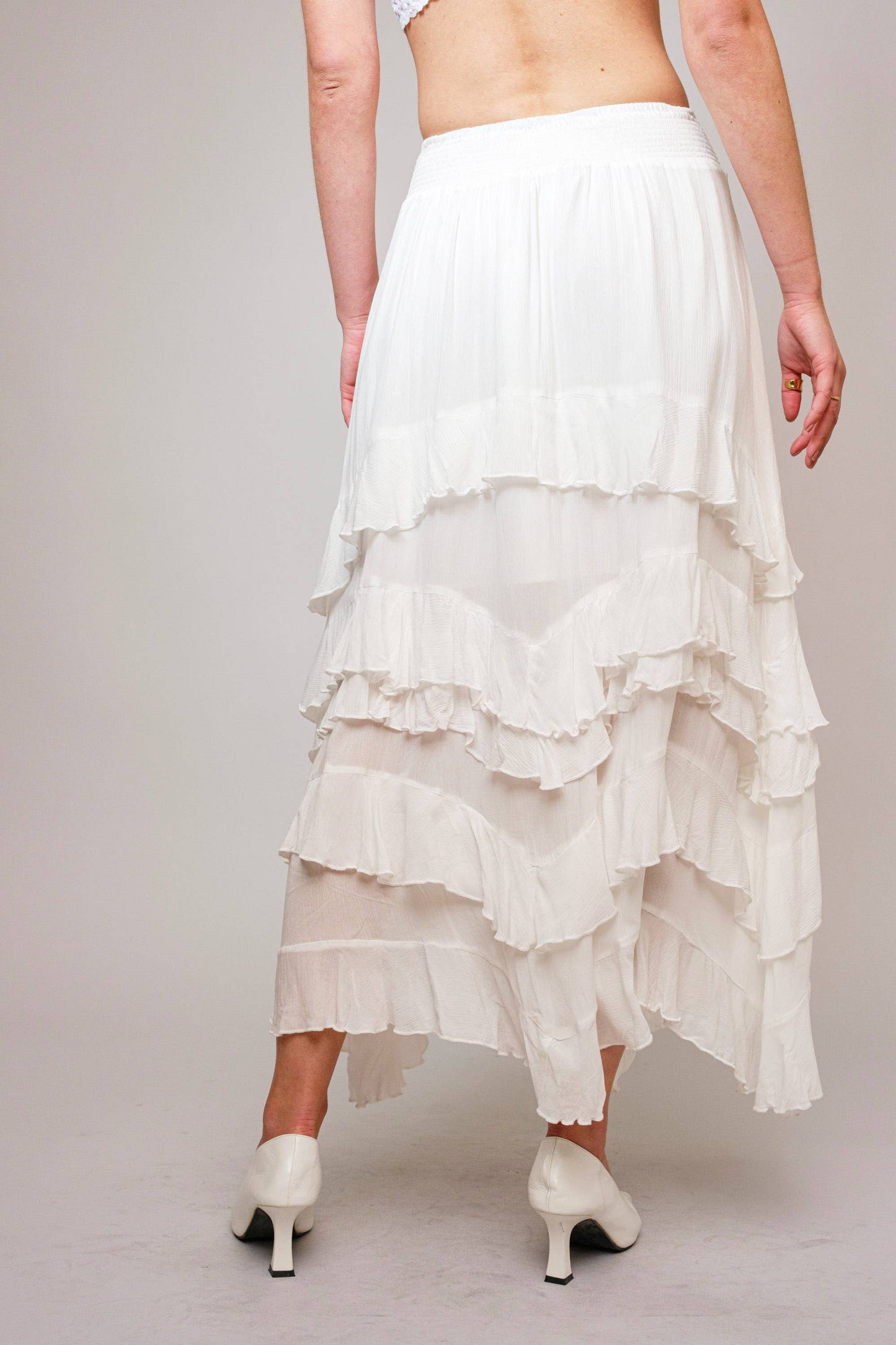 Crinkle Smocked Waist Maxi Skirt