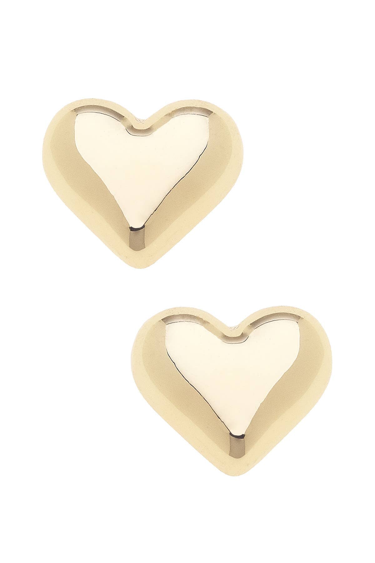 Canvas Style Tatum Heart Stud Earrings in Shiny Gold