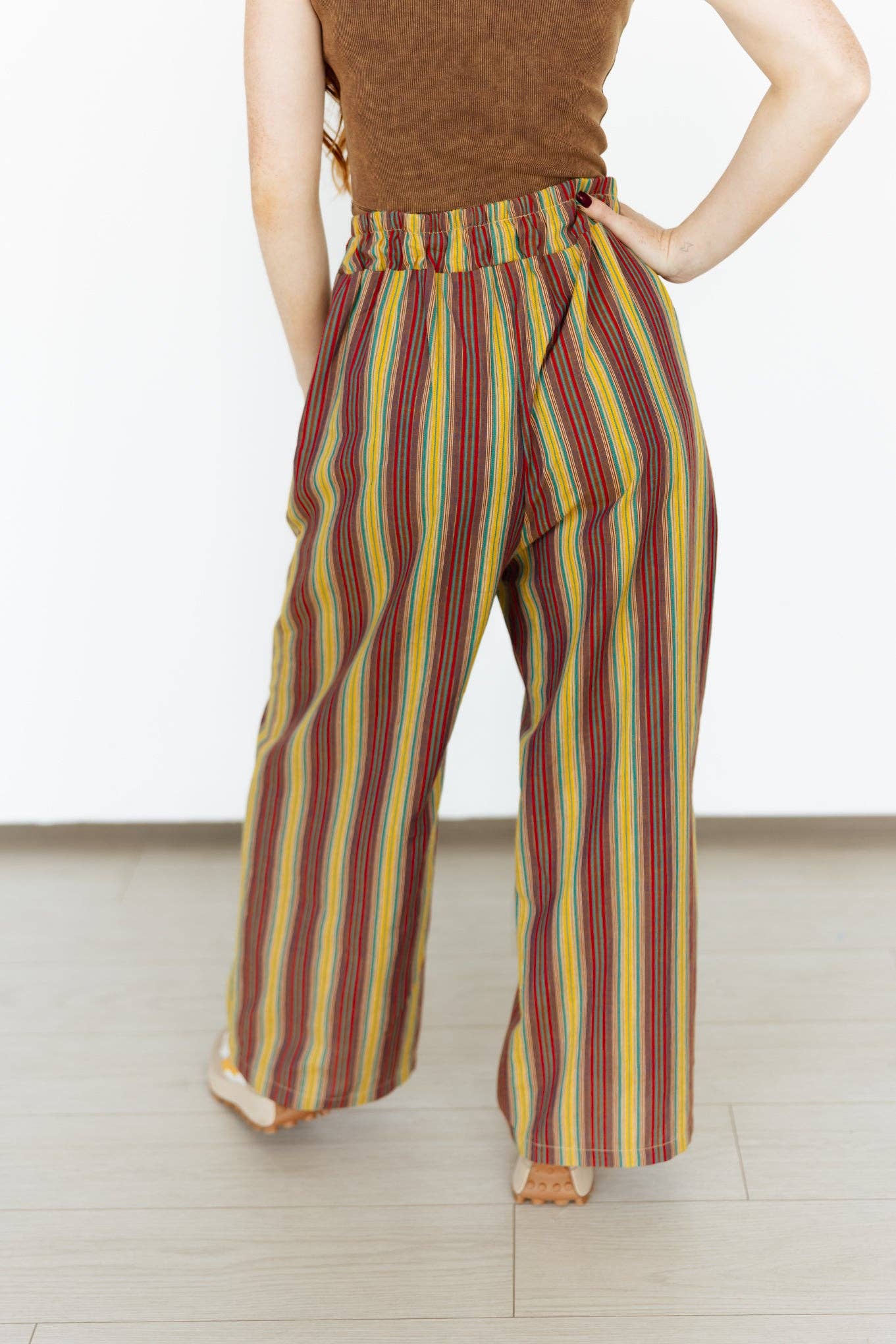 Turquoise Haven Olive Vintage Stripe Pants