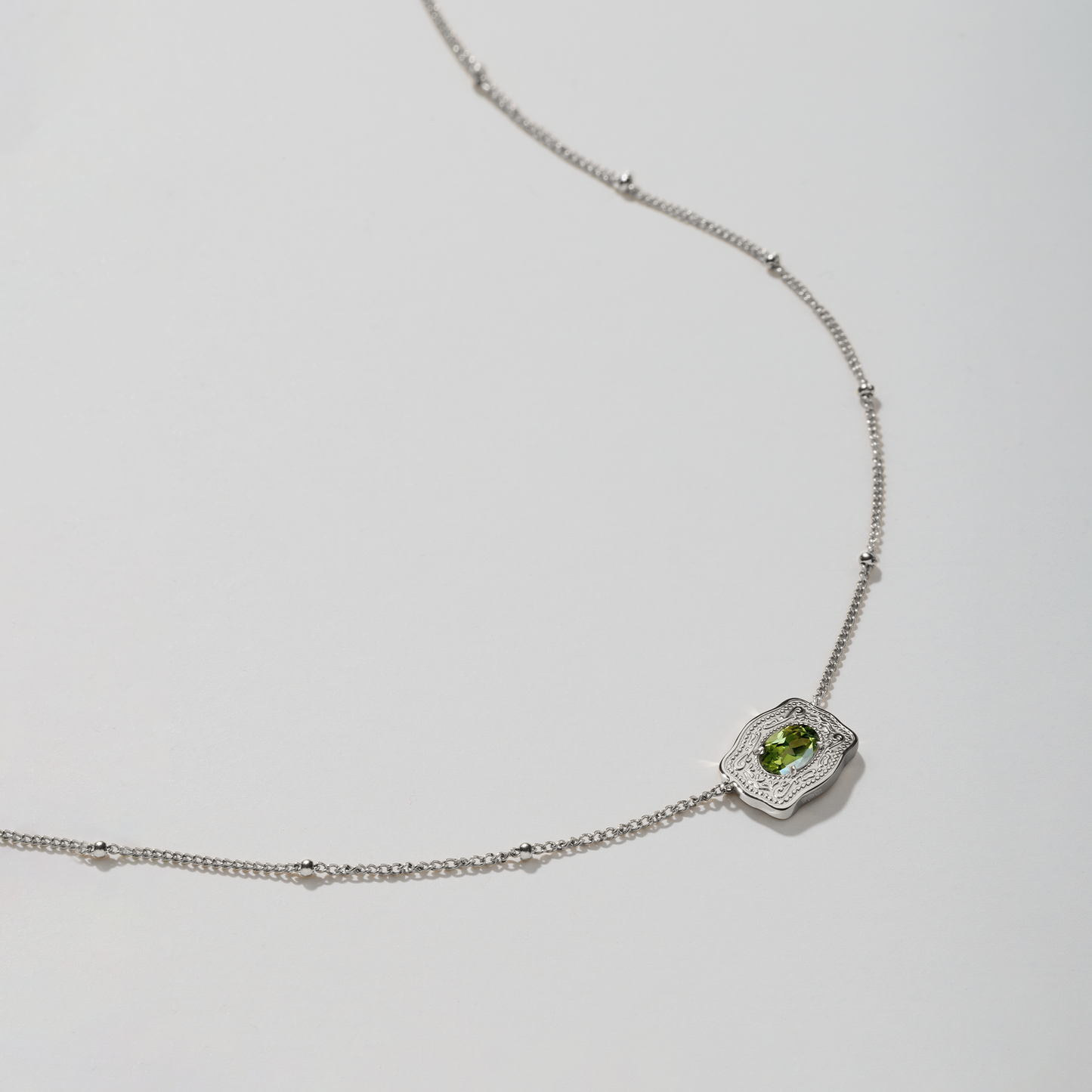 Silver Belt Buckle Birthstone Necklace