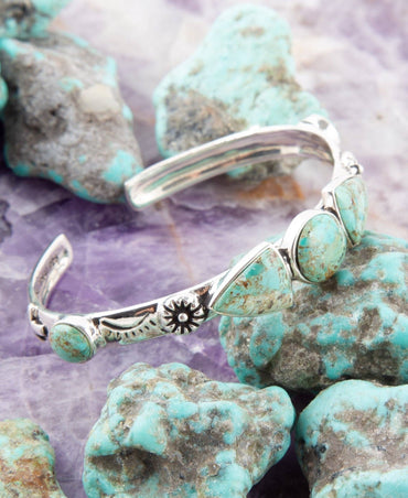 Barse Turquoise and Sterling Silver Cuff Bracelet