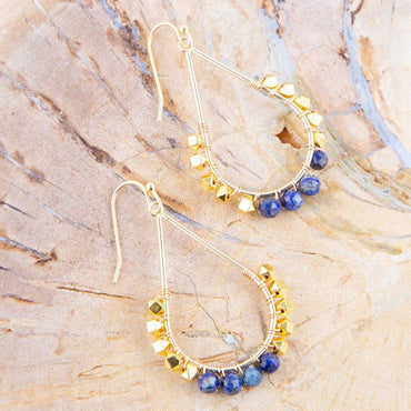 Barse Simple Things Lapis Loop Earrings