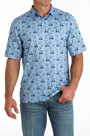 Cinch Horses Golfing Polo Shirt