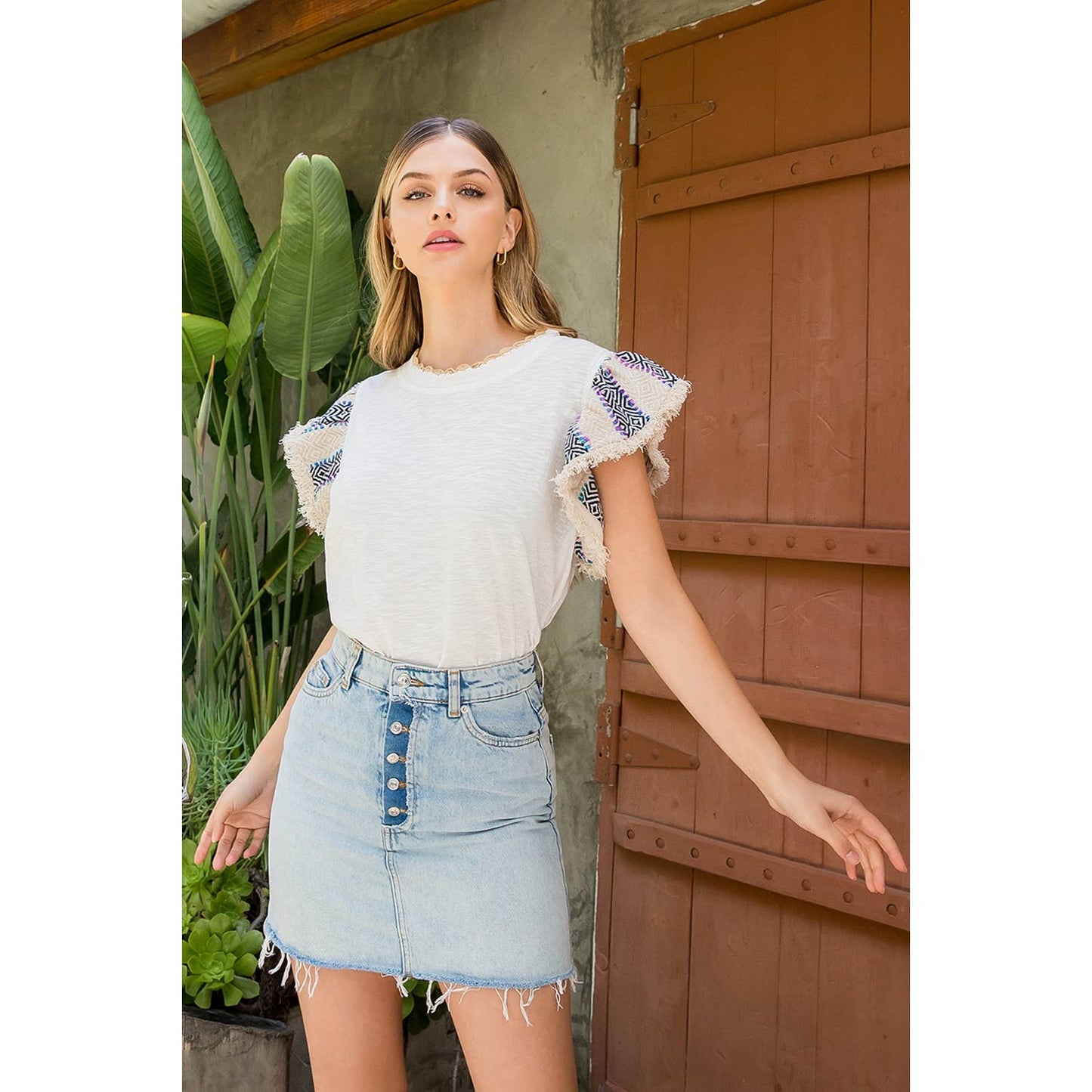 Flutter Sleeve Knit Top