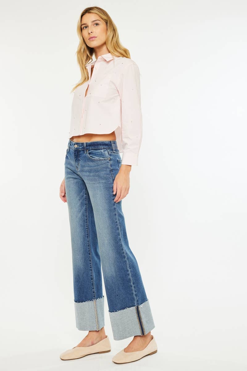 KanCan Sierra Mid Rise Wide Leg Jeans