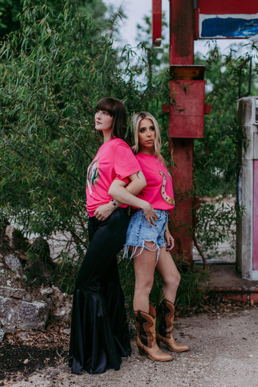 Cowgirl Sequins Embroidery Tee