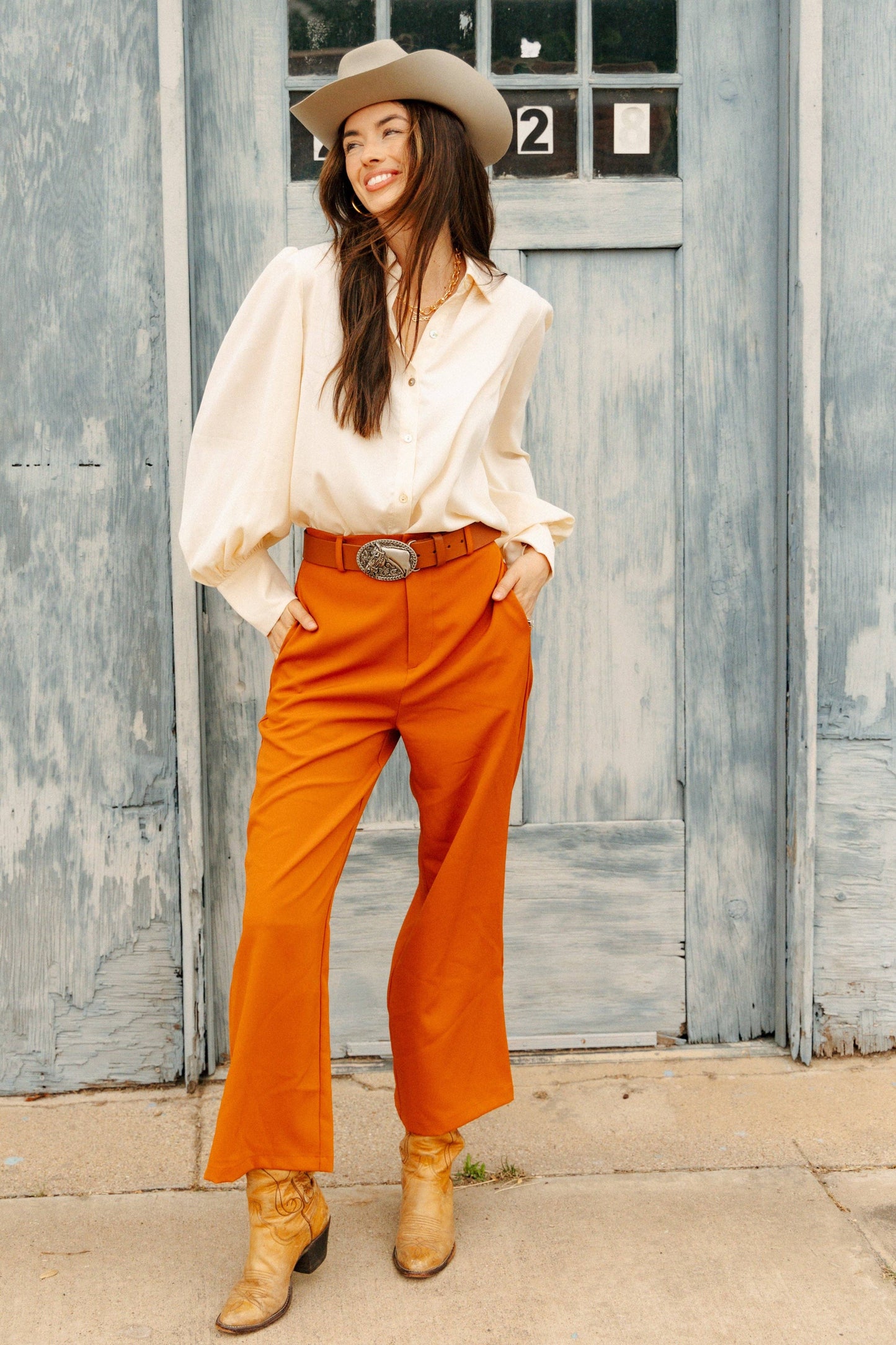 Wide Leg Rust Pant