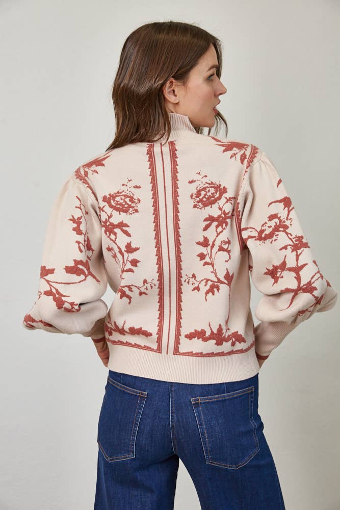 Baloon Sleeve Mock Neck Sweater