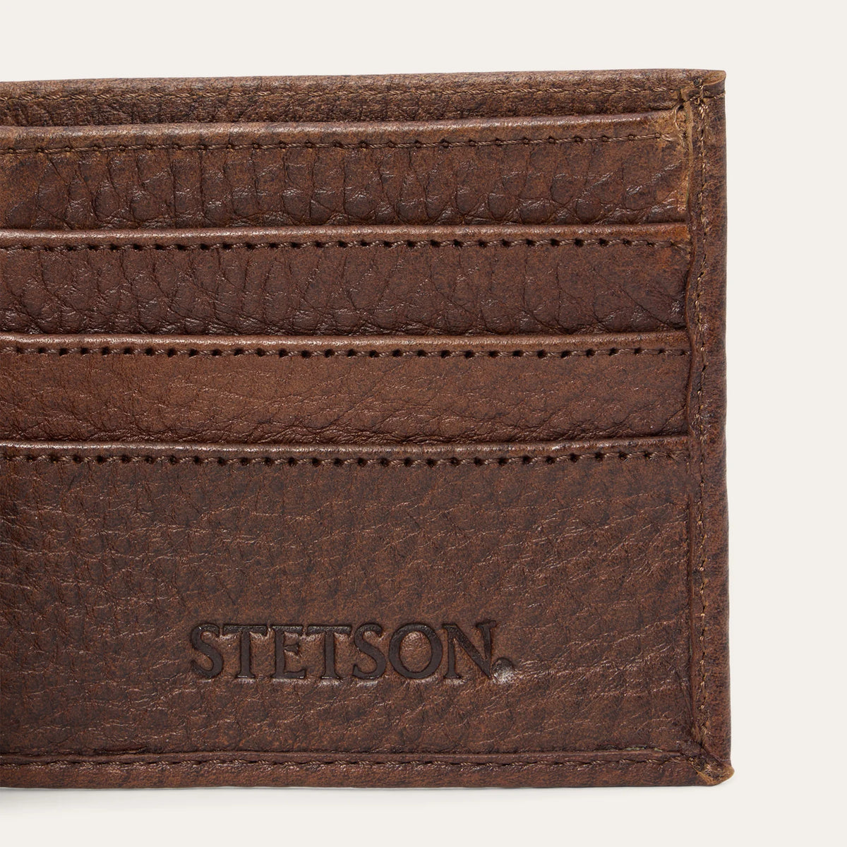 Stetson Bison Leather Rivet Bi-Fold Wallet