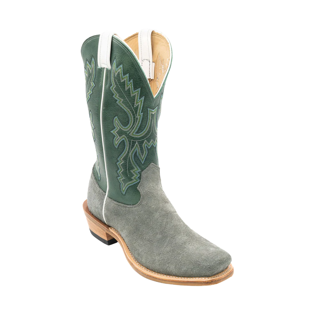 Fenoglio Grey Eagle Roughout Green Mezkite Boots