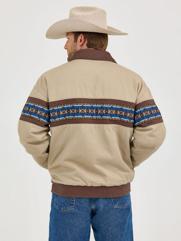Wrangler Southwestern Border Quilt Lined Zip-Up Bomber Jacket
