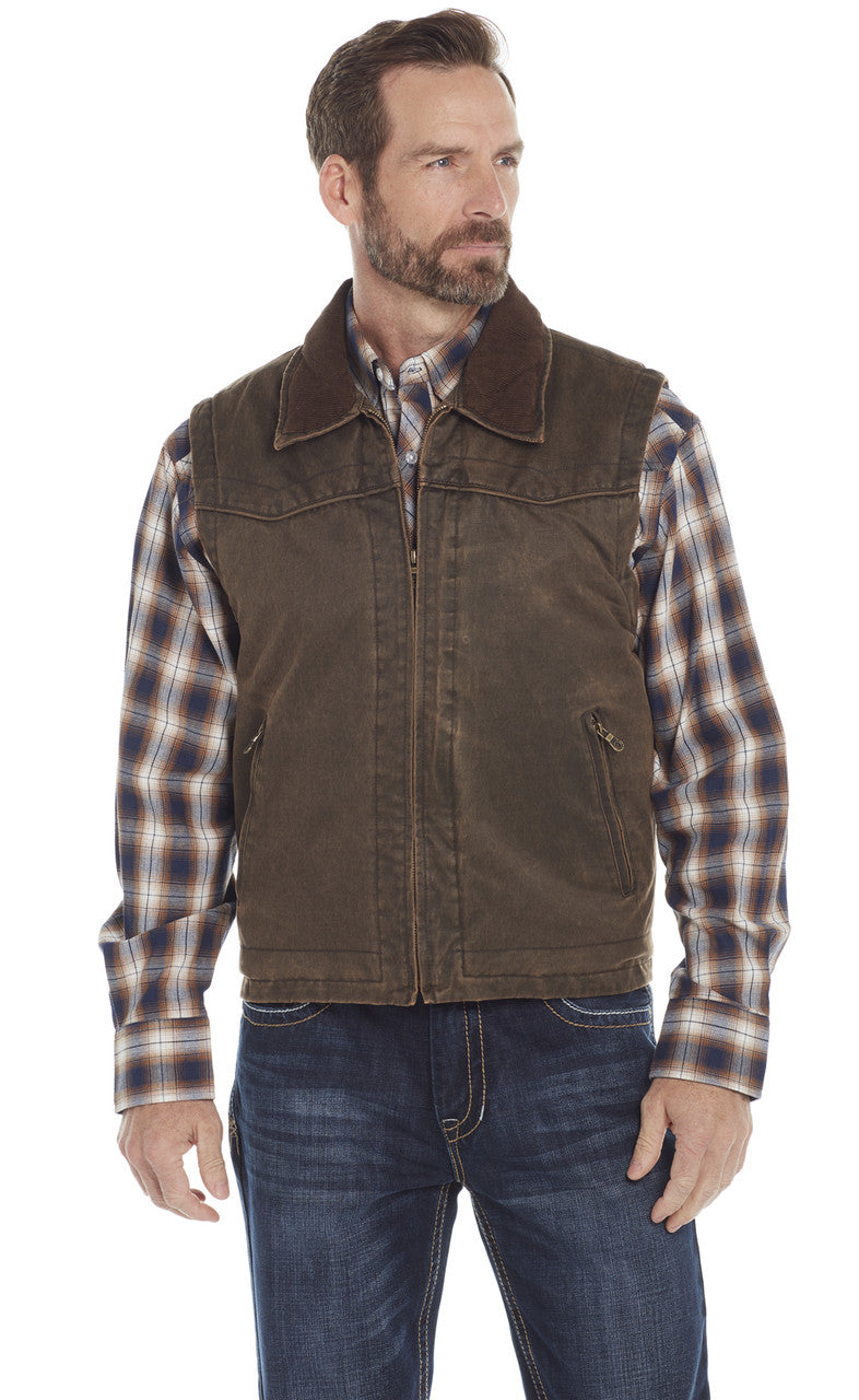 Cripple Creek Antique Chocolate Corduroy Collar Vest