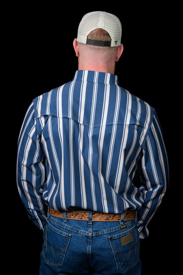 Ferrell The Atlas in Blue - Long Sleeve Snap Shrit