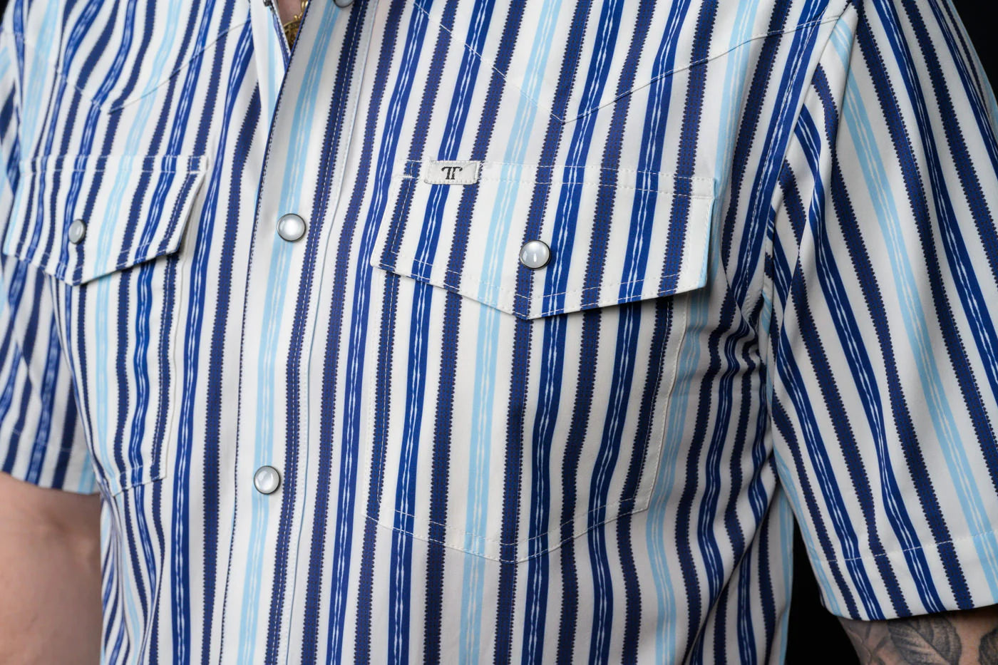 Ferrell The Wyatt - Blue Short Sleeve Snap Shirt